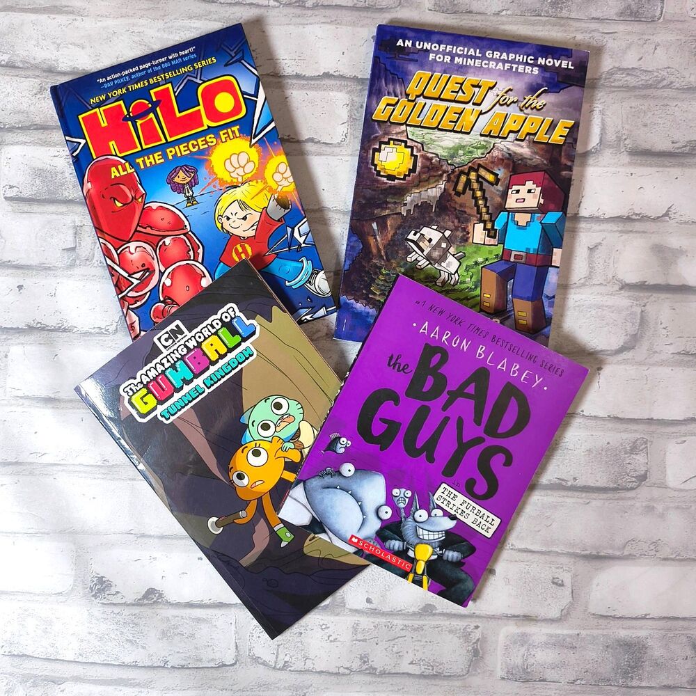 Graphic Novel Books | Bad Guys, Hilo, Minecraft, The Amazing World of Gumball